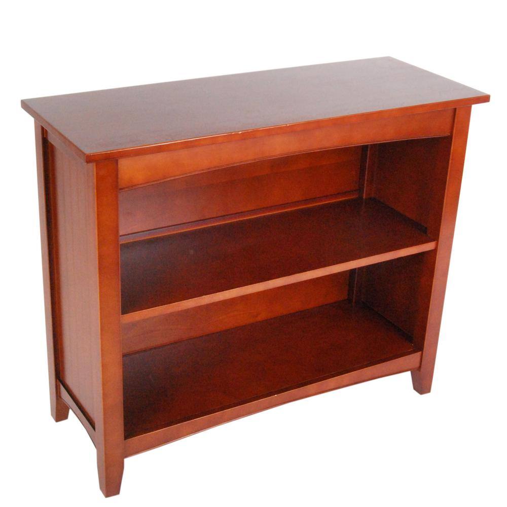 Alaterre Furniture 30 in. Cherry Wood 2-shelf Standard Bookcase with Storage ASCA0760