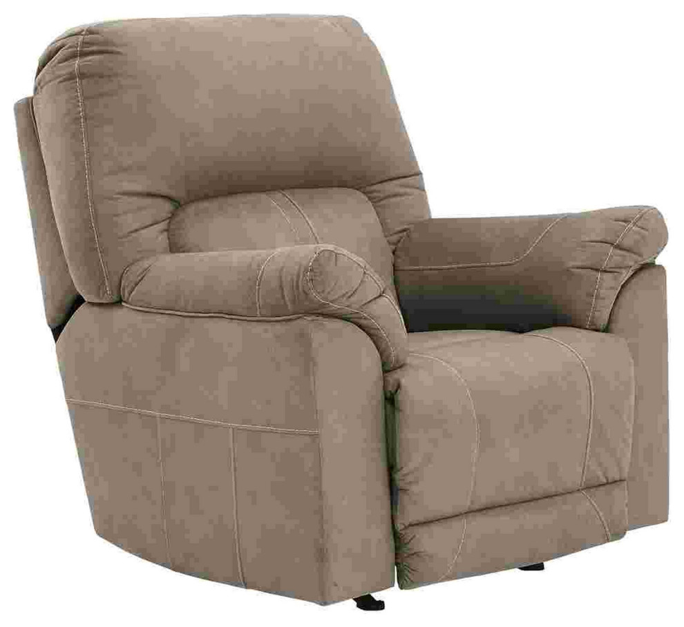 Benzara BM263450 Rocker Recliner With Adjustable Headrest  Slate Gray   Transitional   Recliner Chairs   by VirVentures  Houzz