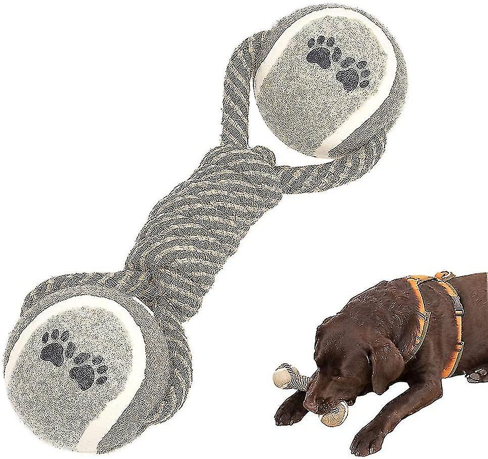 Dog Chew Toys-cotton Rope-double Tennis-learning To Clean Teeth