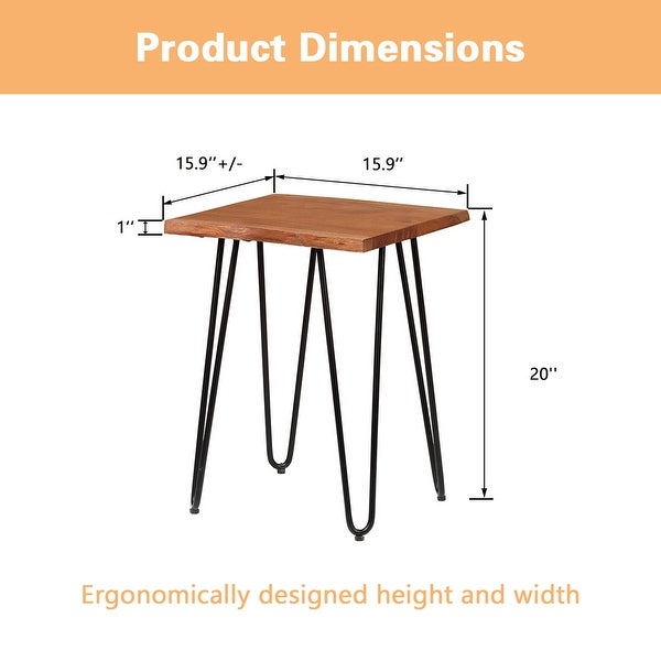 ExBrite Solid Wood Live Edge End Table Top 25MM Thick