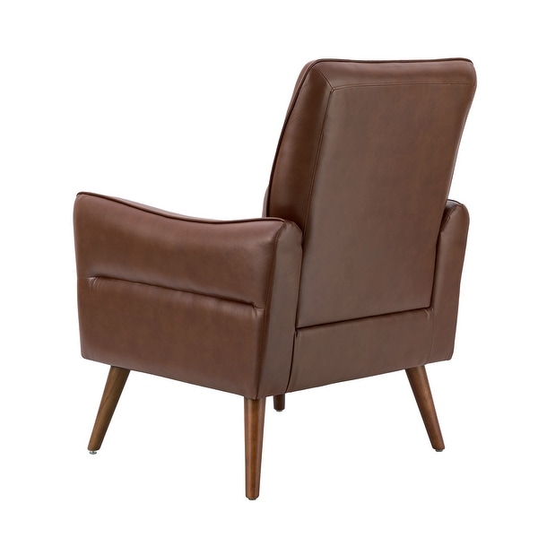 Marcos Modern Vegan Leather Accent Armchair with Solid Wood Legs Set of 2 by HULALA HOME