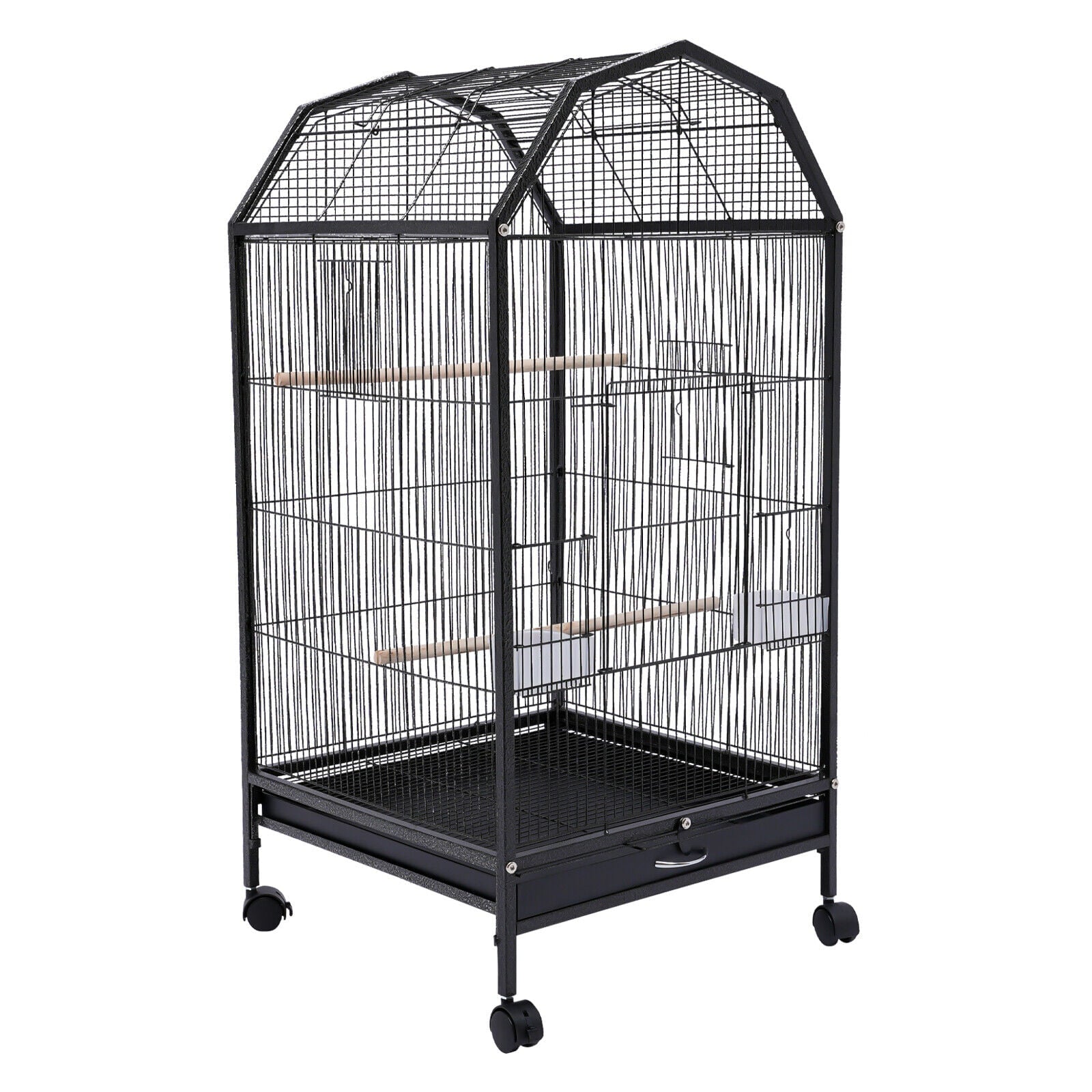 TOOL1SHOoo Spacious Metal Parakeet Bird Cage with Stand for Large Finch Flight Perfect Pet Home