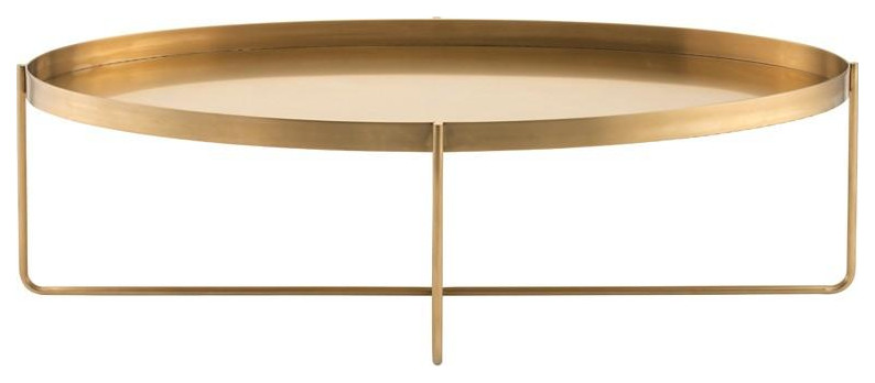 Gaultier Gold Metal Oval Coffee Table   Contemporary   Coffee Tables   by Old Bones Co.  Studios  Houzz