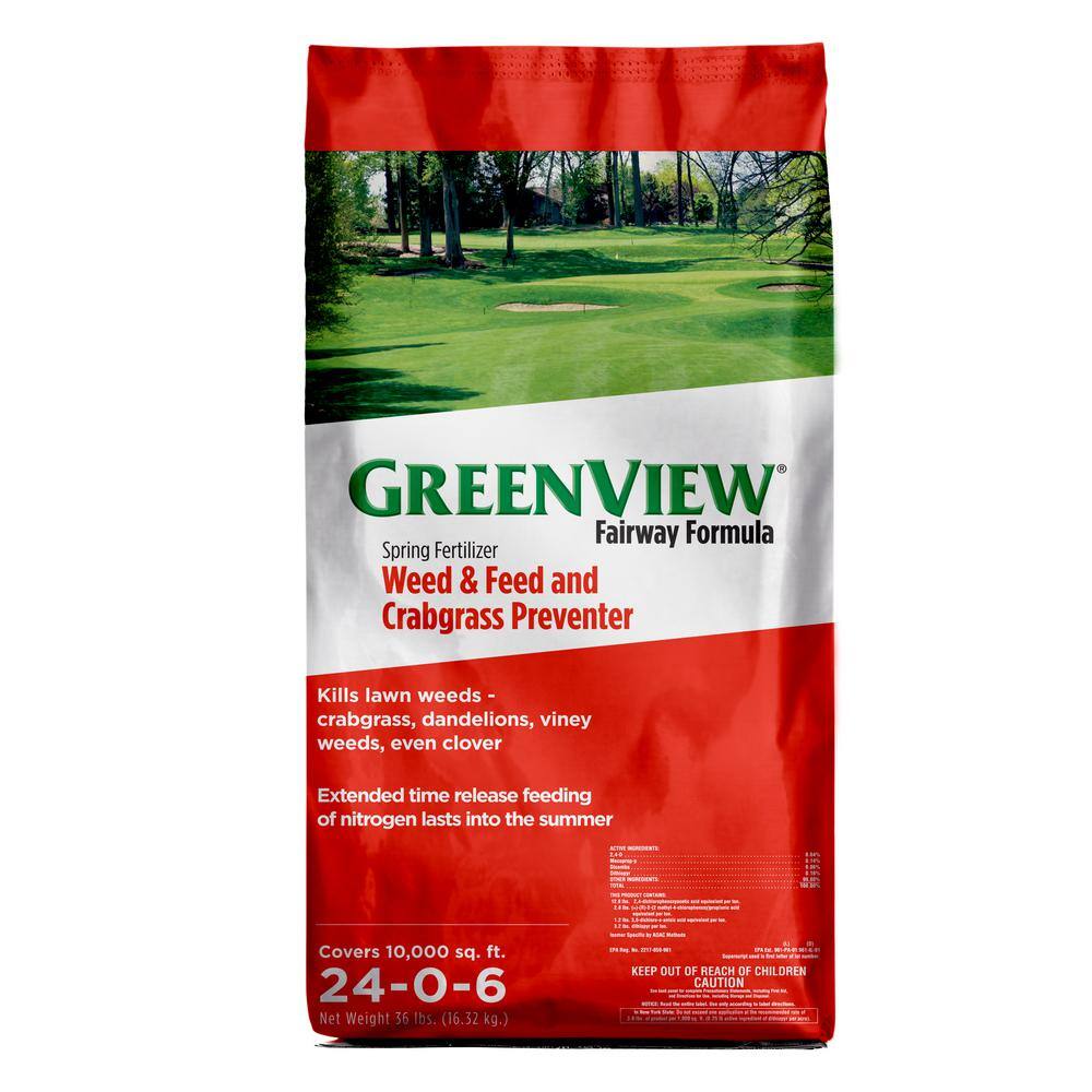 GreenView 36 lbs. Fairway Formula Spring Fertilizer Weed and Feed and Crabgrass Preventer (40-Bags400000 sq. ft.Pallet) 2129173