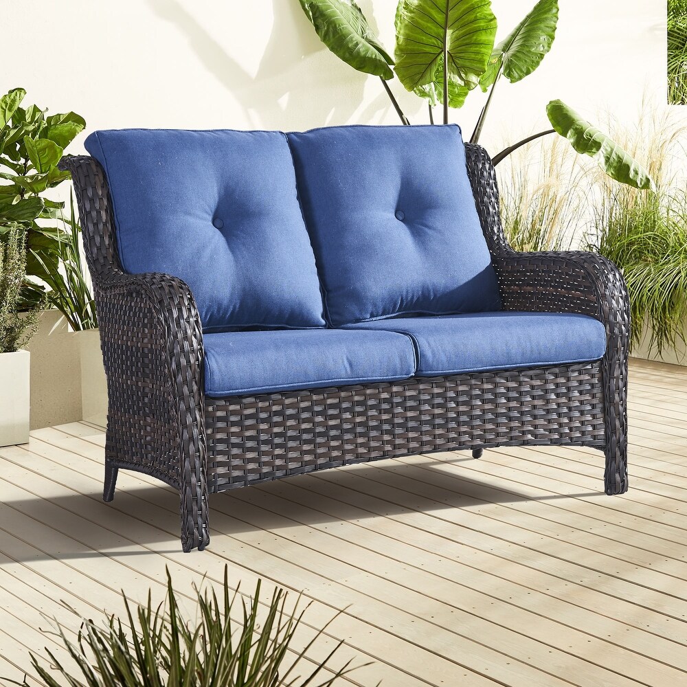 Outdoor Loveseat Wicker Sofa Set Rattan Sofa