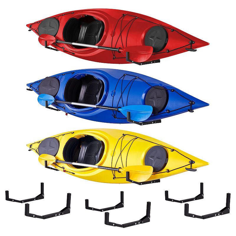 RaxGo Kayak Wall Hanger， Heavy Duty Wall Mounted Kayak Storage Rack -  3 Sets