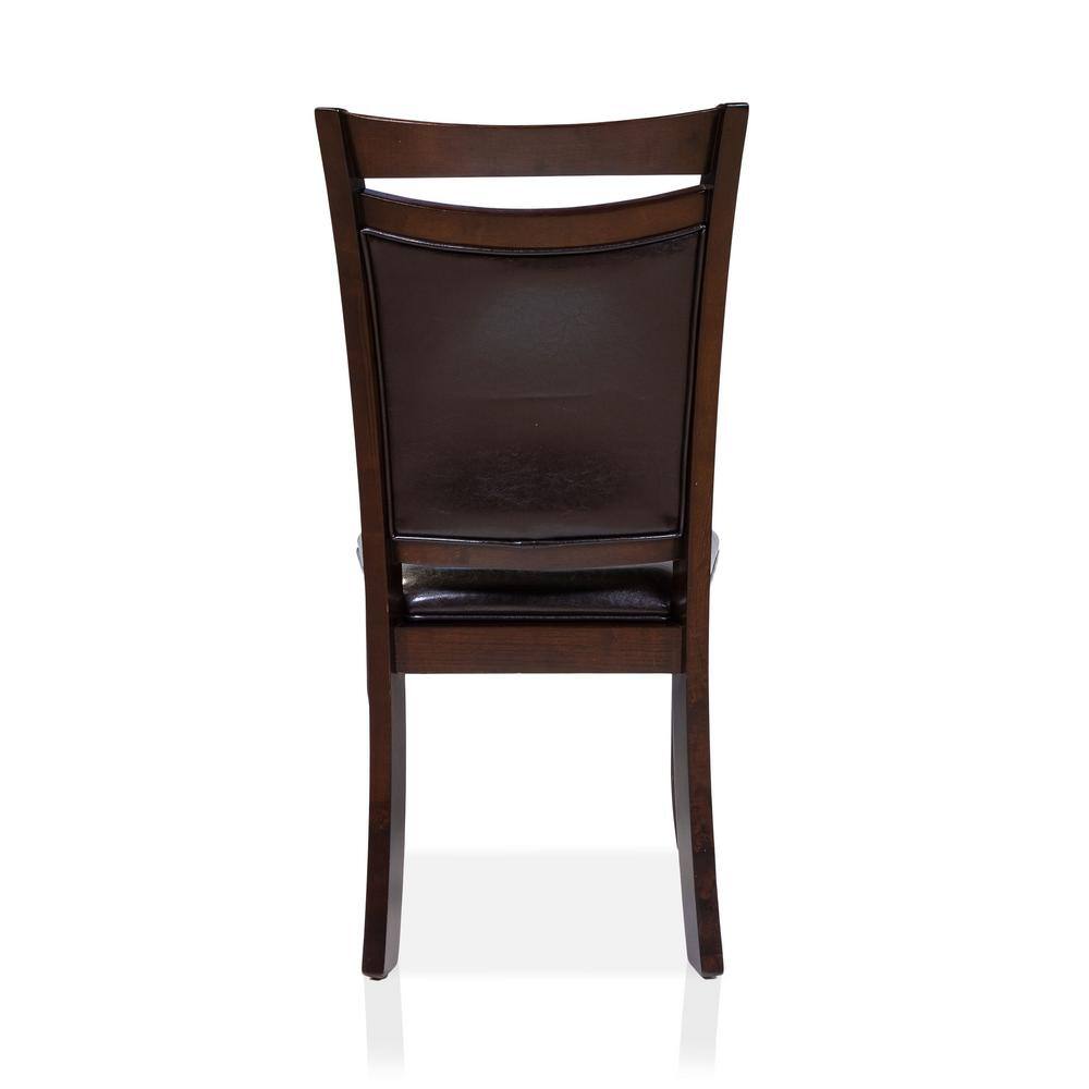 Furniture of America Swanson Espresso Faux Leather Dining Side Chair (Set of 2) IDF-3024SC