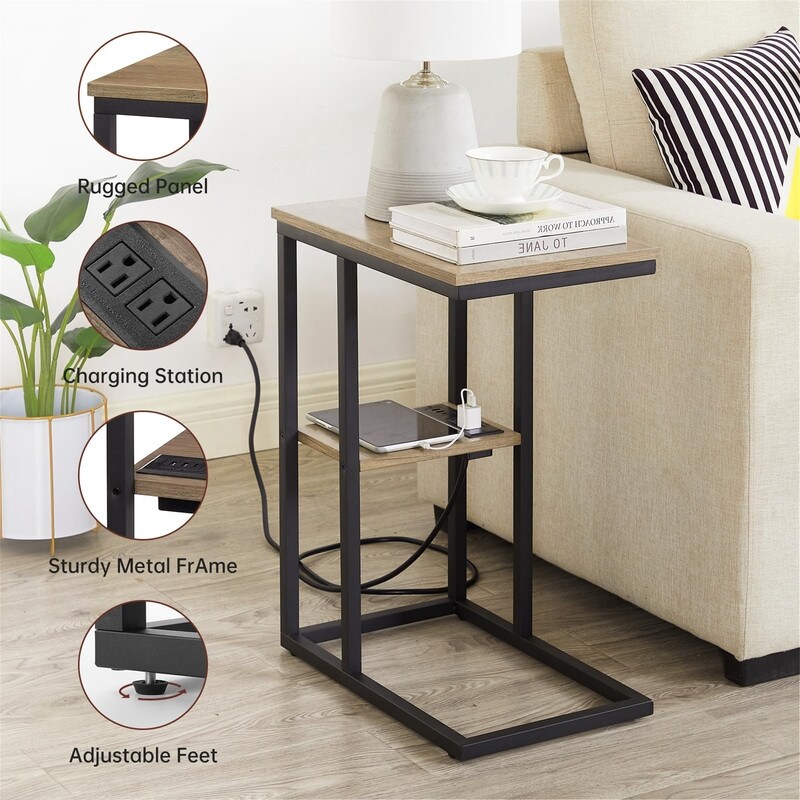 Small Side Tables with USB Ports and Outlets