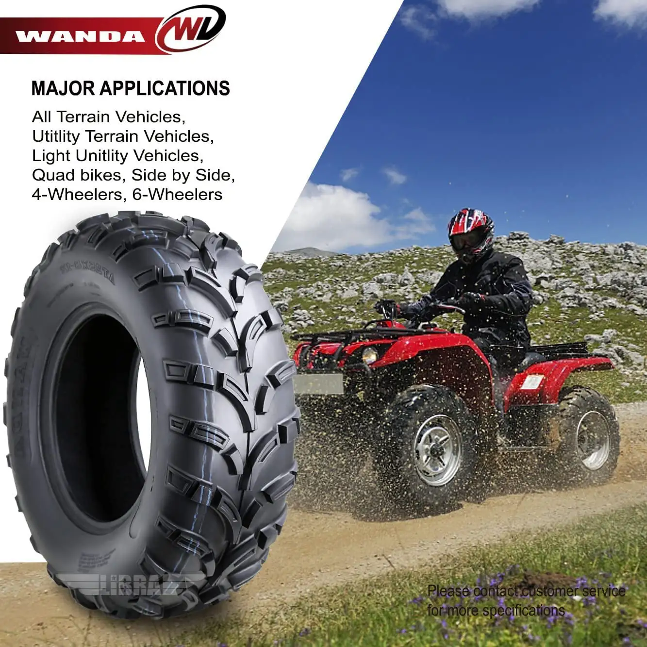 Set of 2 New WANDA ATV/UTV Tires 25x8-12 /6PR P373 - 10243 â�¦