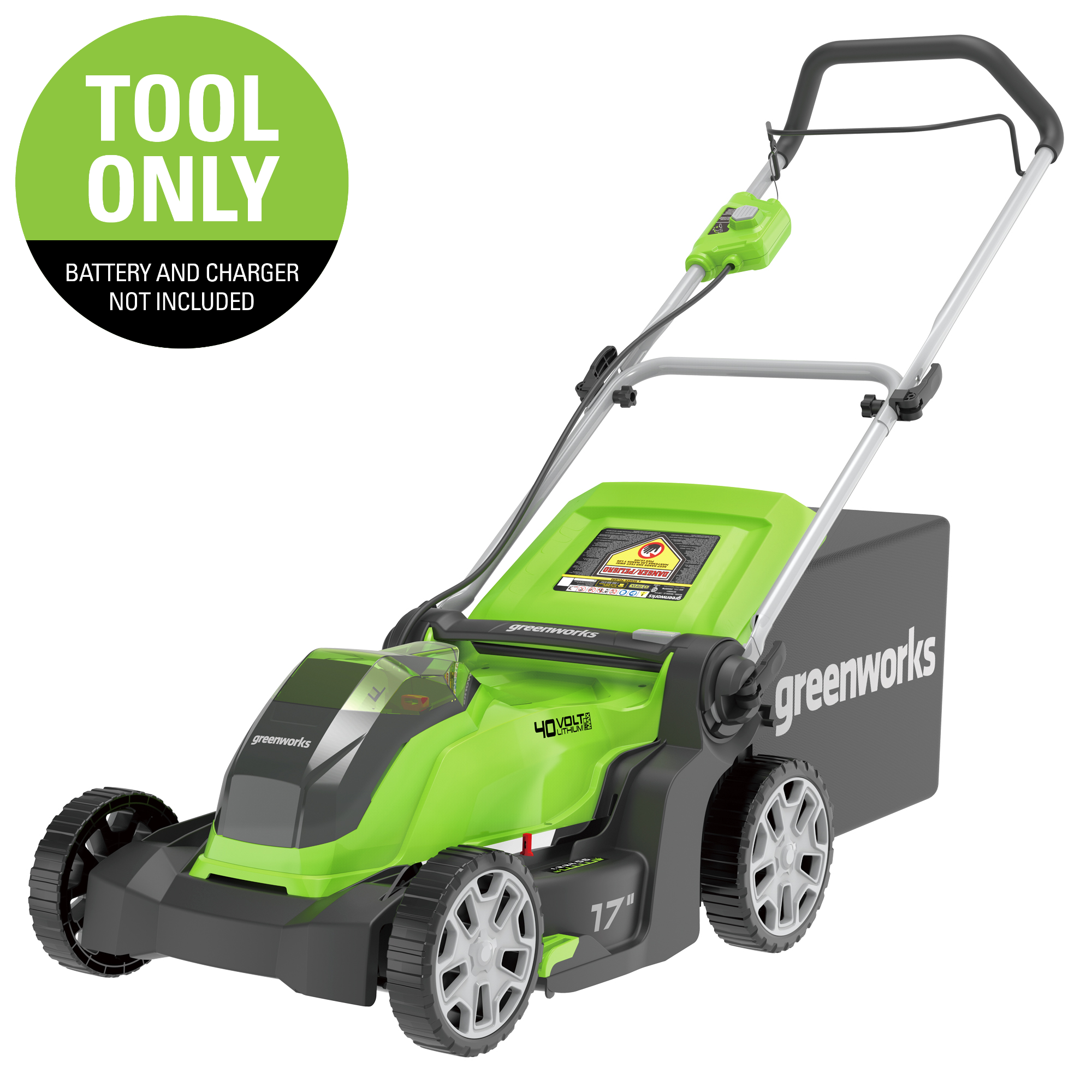 40V 17-Inch Cordless Lawn Mower (Tool Only) | Greenworks