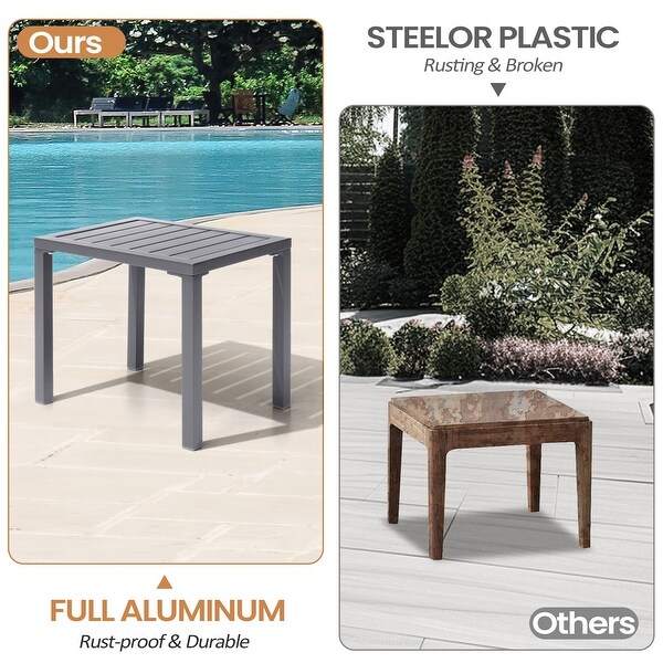 VredHom Outdoor Aluminum Patio Side Table