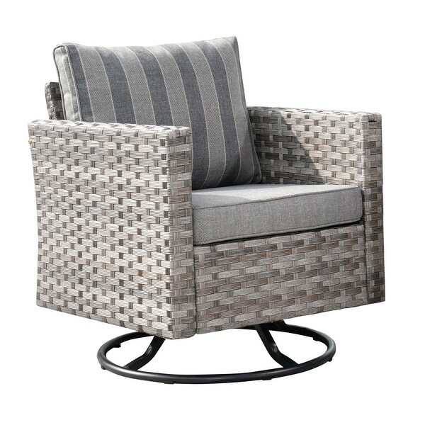 OVIOS Swivel Rocking Wicker Chair