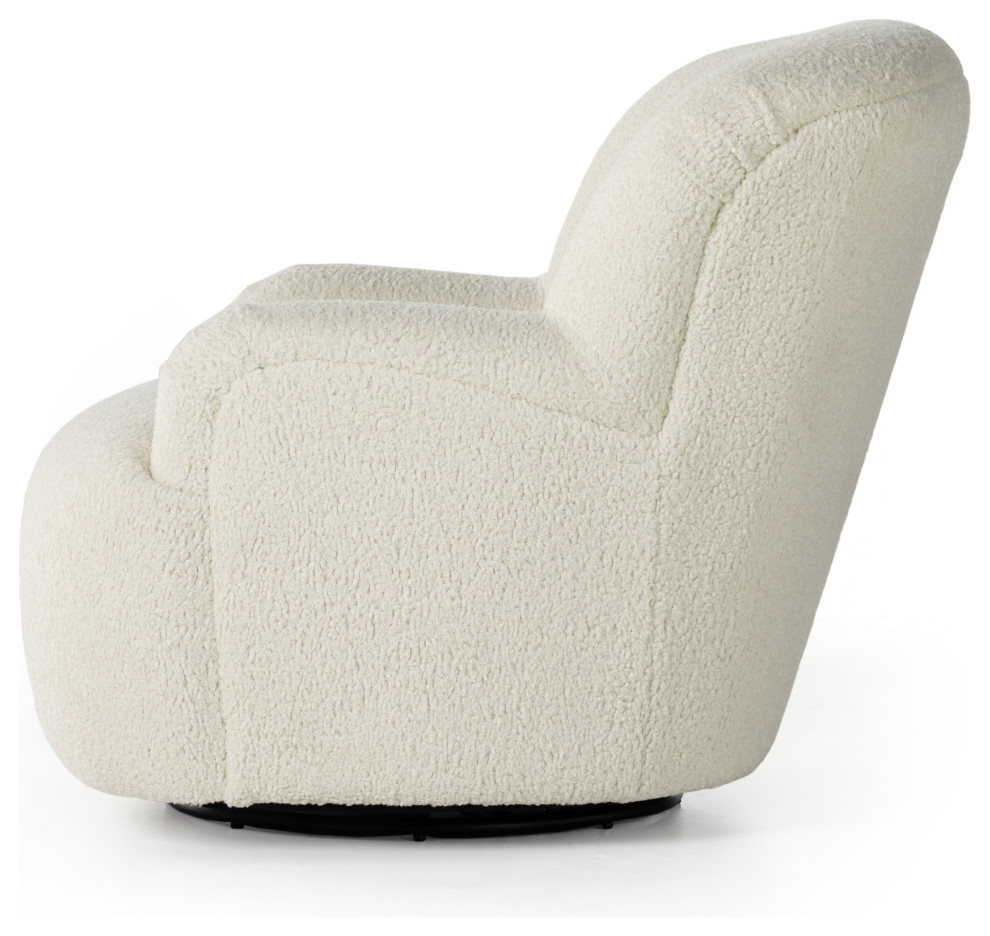 Kadon Swivel Chair  Sheepskin Natural   Transitional   Armchairs And Accent Chairs   by Four Hands  Houzz