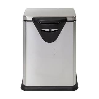 Honey-Can-Do 15.3 Gal. Silver Stainless Steel Wide Step Trash Can with Lid TRS-09336