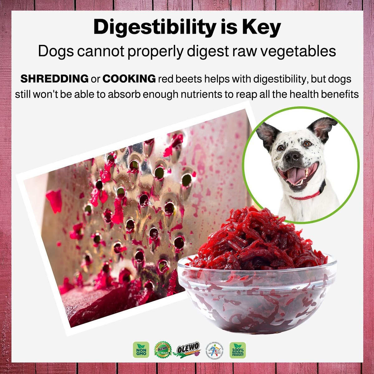 Olewo Itch and Allergy Relief Dehydrated Red Beets Healthy Weight Dog Food Topper