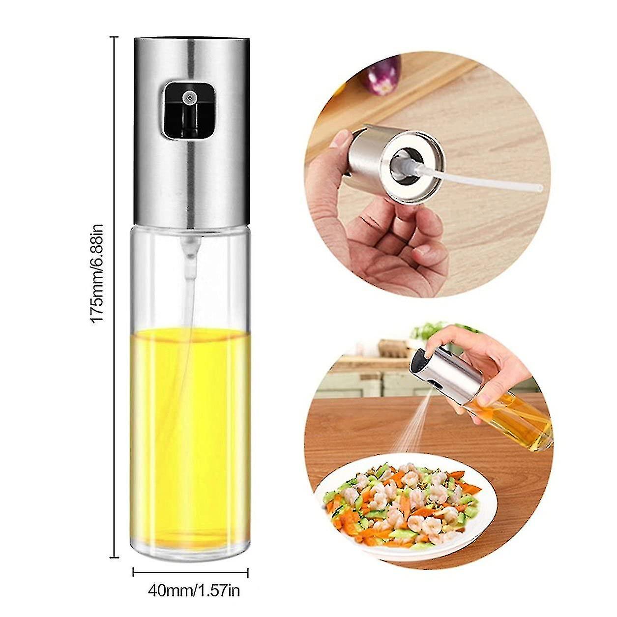 Oil Dispenser Press Style Barbecue Glass Mixing Condiment Bottle Vinegar Spray Oiler Seasoning Bottle