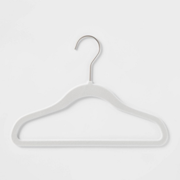 5pk Kids x27 Flocked Hangers White