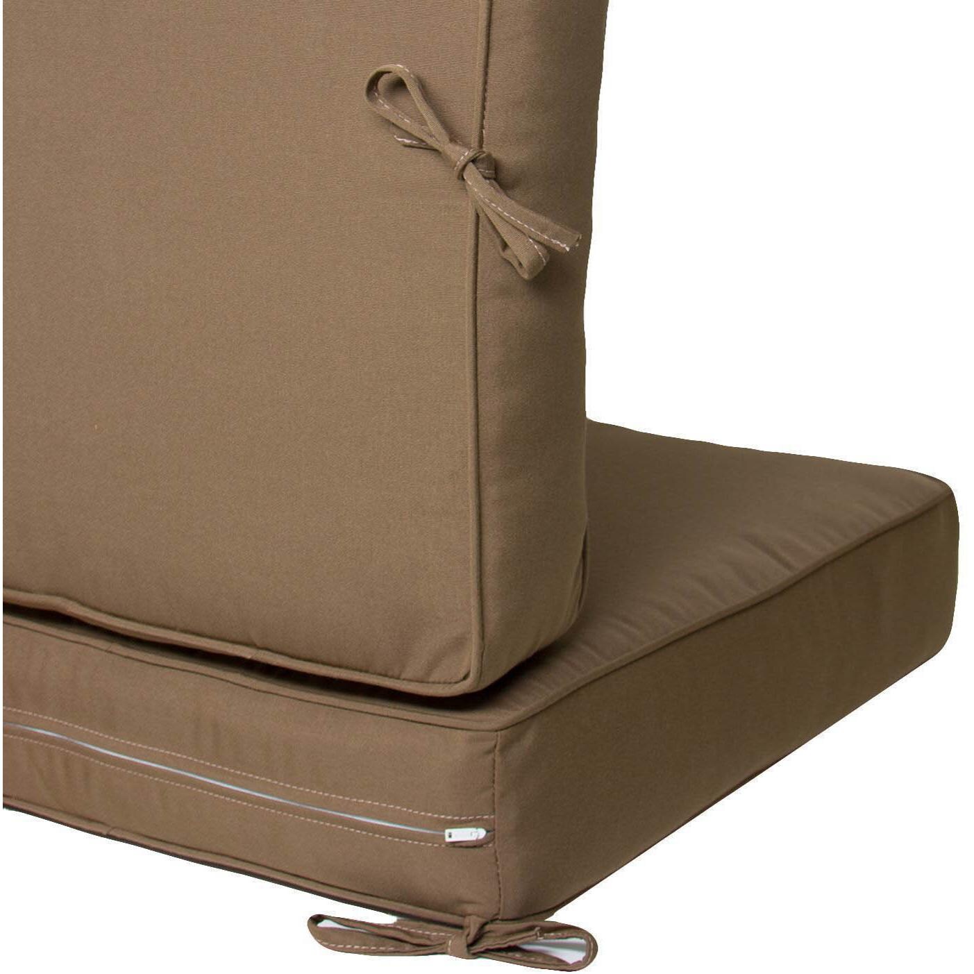 Sunbrella Canvas Cocoa Medium Outdoor Replacement Club Chair Cushion Set W/ Piping By Signature