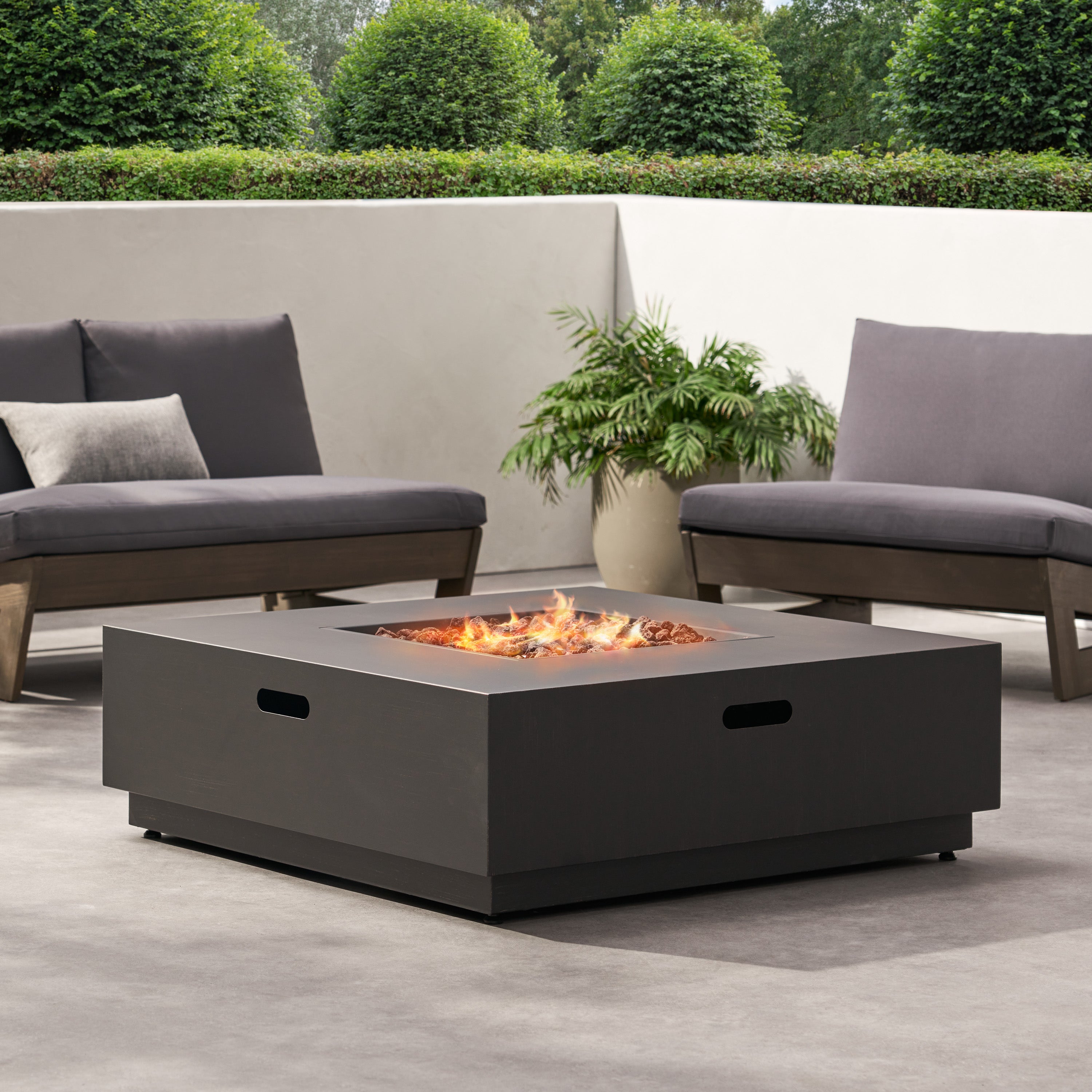 Jasmine Outdoor 50,000 BTU Square Fire Pit (No Tank Holder)