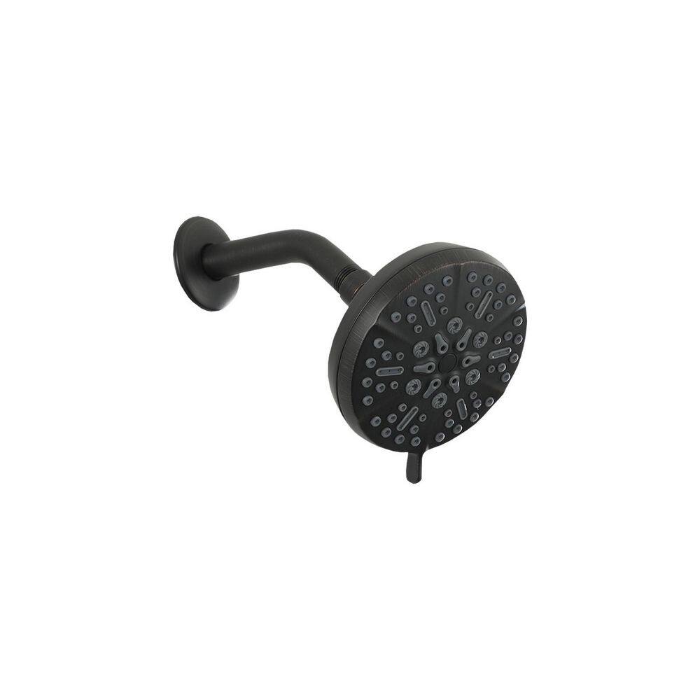 Tahanbath 5-Spray Patterns with 2.5 GPM 5 in. Wall Mount Rain Fixed Shower Head in Oil Rubbed Bronze WF-TWSHA015-5ORB-KXC