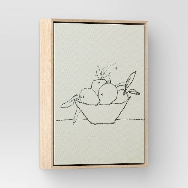 X 10 quot Fruit Bowl Framed Wall Canvas Tan