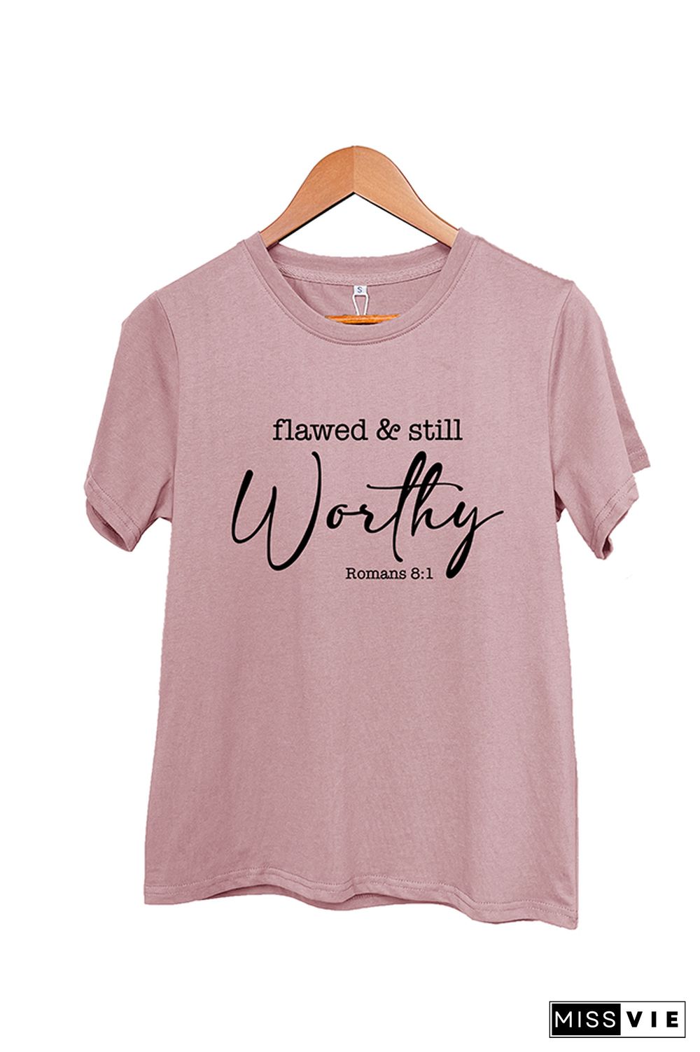 Flawed And Still Worthy Christian Romans Short Sleeve Graphic Tee Wholesale