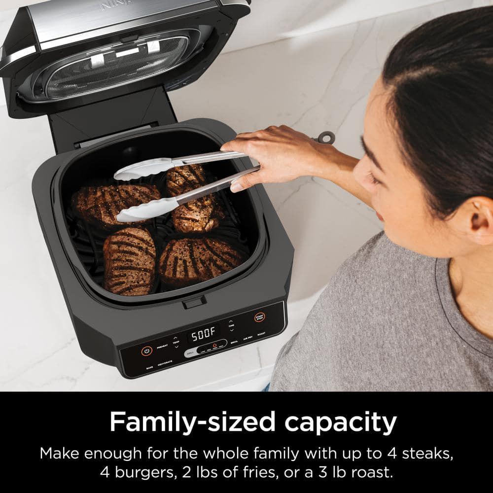 Ninja Foodi 6in1 Indoor Grill and 4 qt Black Air Fryer with Roast Bake Broil Dehydrate 2nd Generation