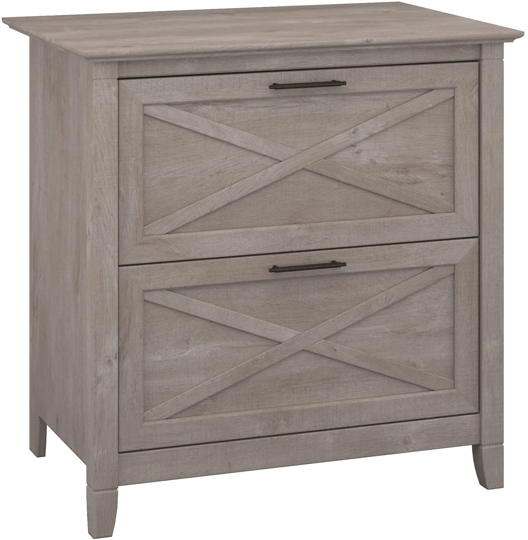 Key West Washed Gray 2 Drawer Lateral File Cabinet - Bush Furniture