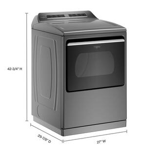 Whirlpool 7.4 cu. ft. Smart Chrome Shadow Electric Vented Dryer with Steam ENERGY STAR WED7120HC