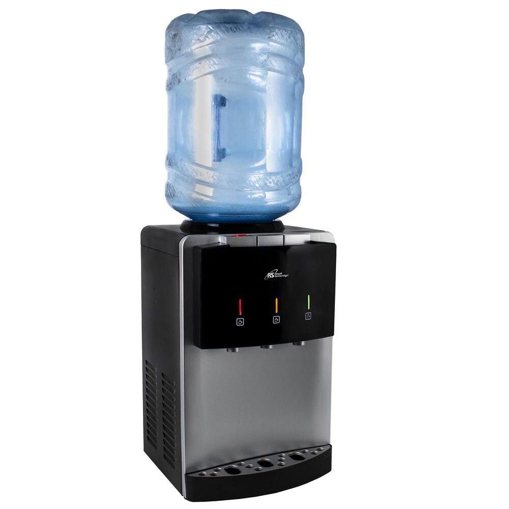 ROYAL SOVEREIGN RWD-300B Premium Tri-Temperature Countertop Water Dispenser in Silver and Black