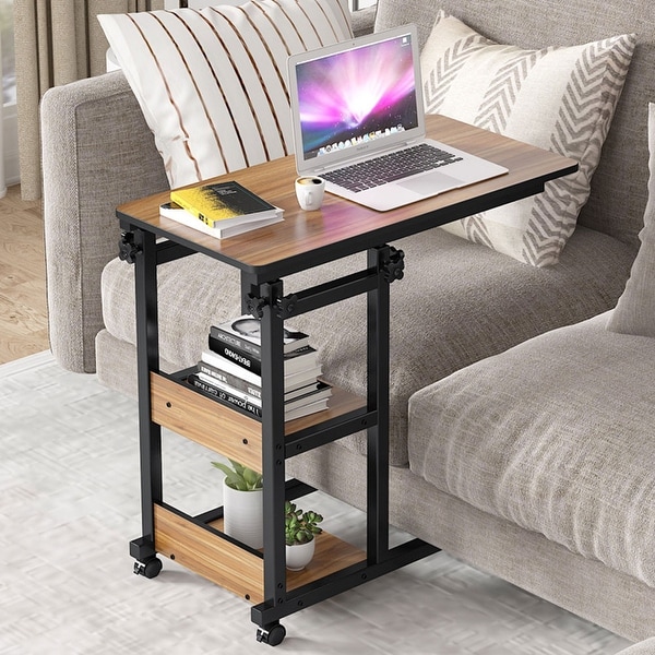 Height Adjustable C Table， Sofa Bedside Laptop Snack Side Table