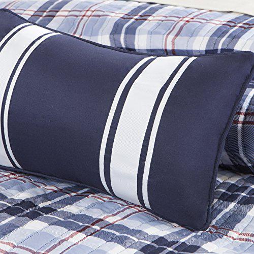 Home Essence Lance Blue Plaid 3 Piece Coverlet Set， Twin/Twin-XL