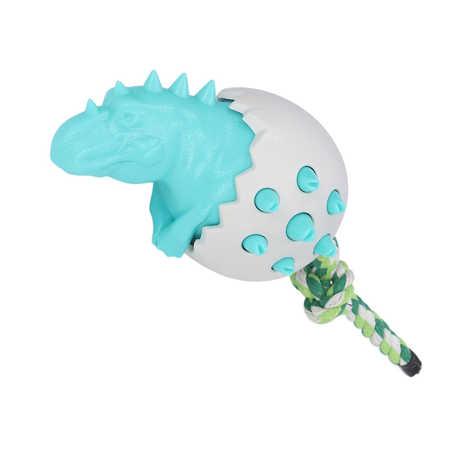 Dinosaur Egg Dog Chew Toys Bite Resistance Dog Toothbrush Chew Toys For Dog Dental Carelake Blue