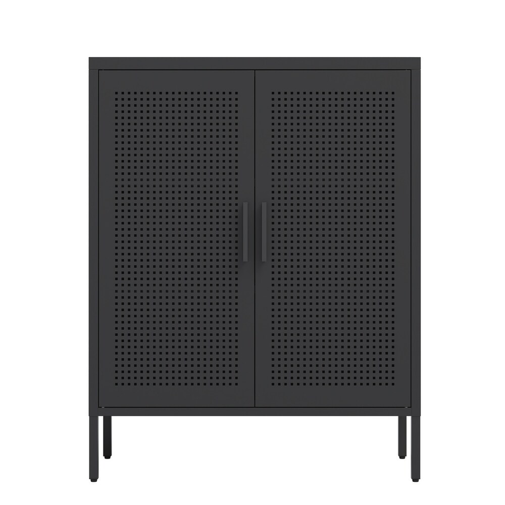 Steel Storage Cabinet with 2 Doors and 2 Adjustable Shelves