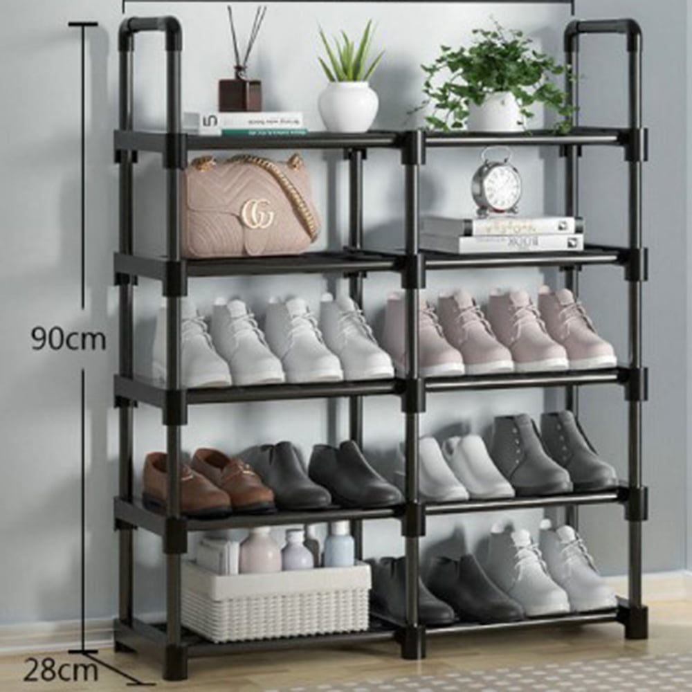 5-Tier 20 Pairs Portable Shoe Rack Shoe Organizer Storage Stand, Expandable for Heels,Boots, Black