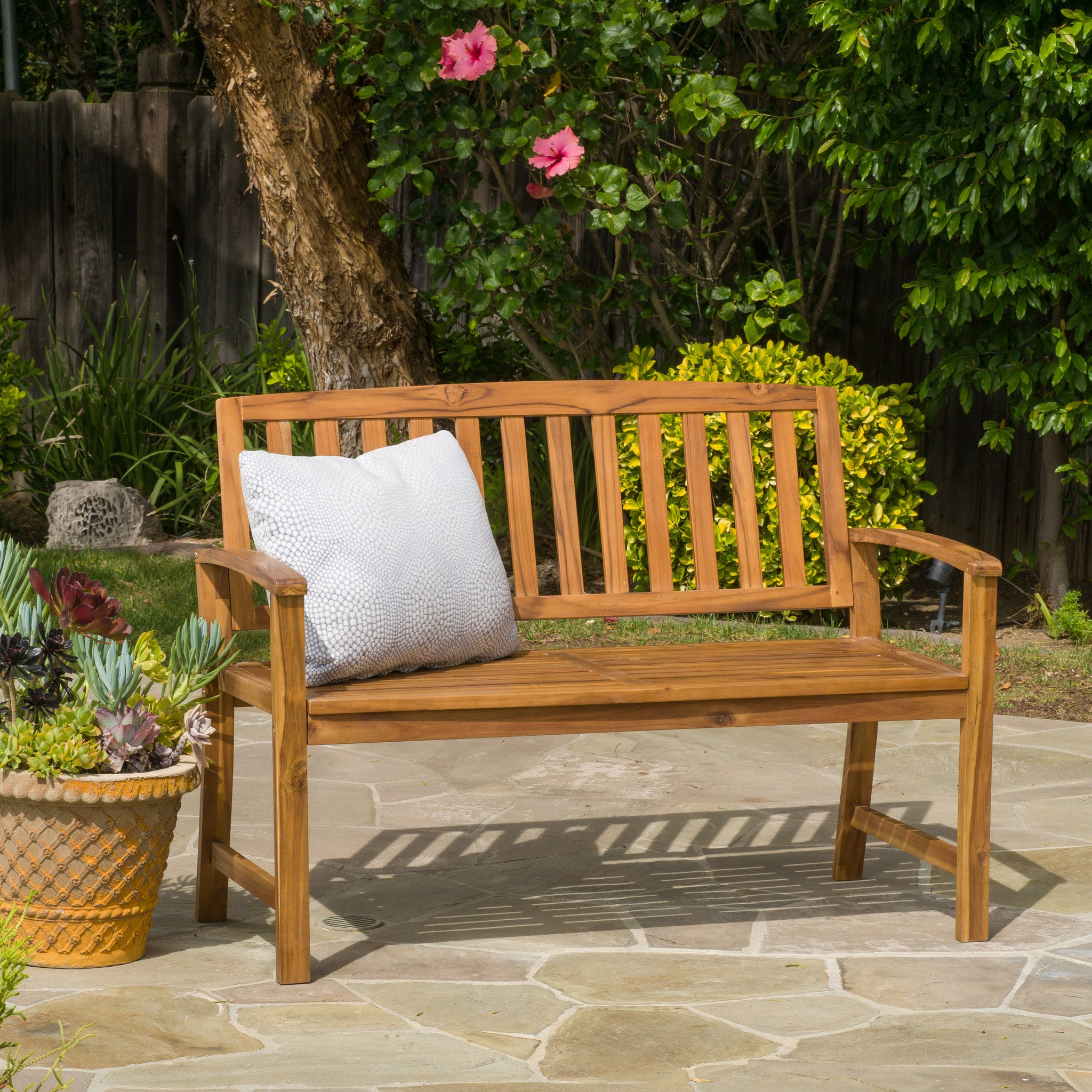 Tamika Teak Finish Acacia Bench