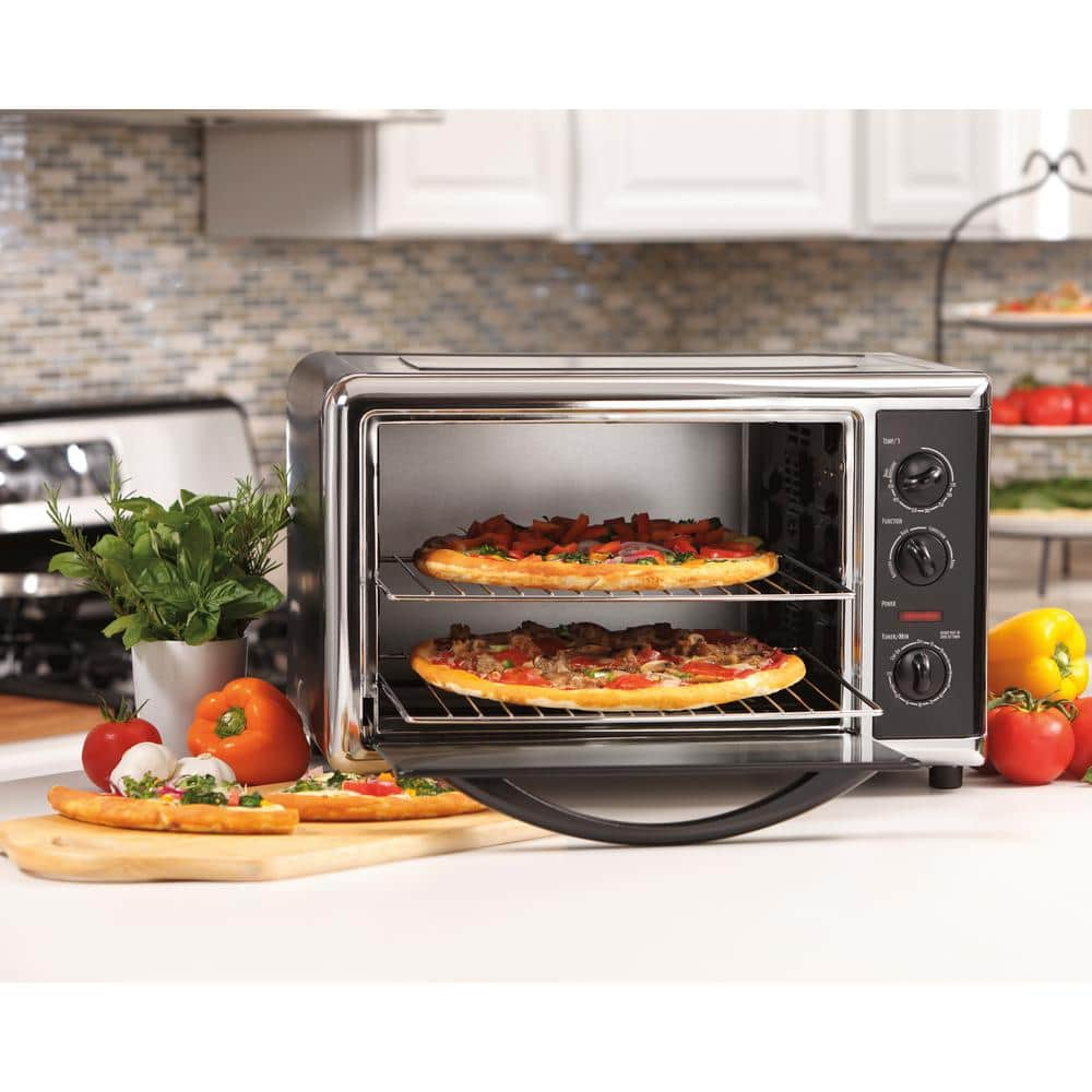 Hamilton Beach 1500-Watt 12-Slice Black Countertop Oven with Convection and Rotisserie 31100D