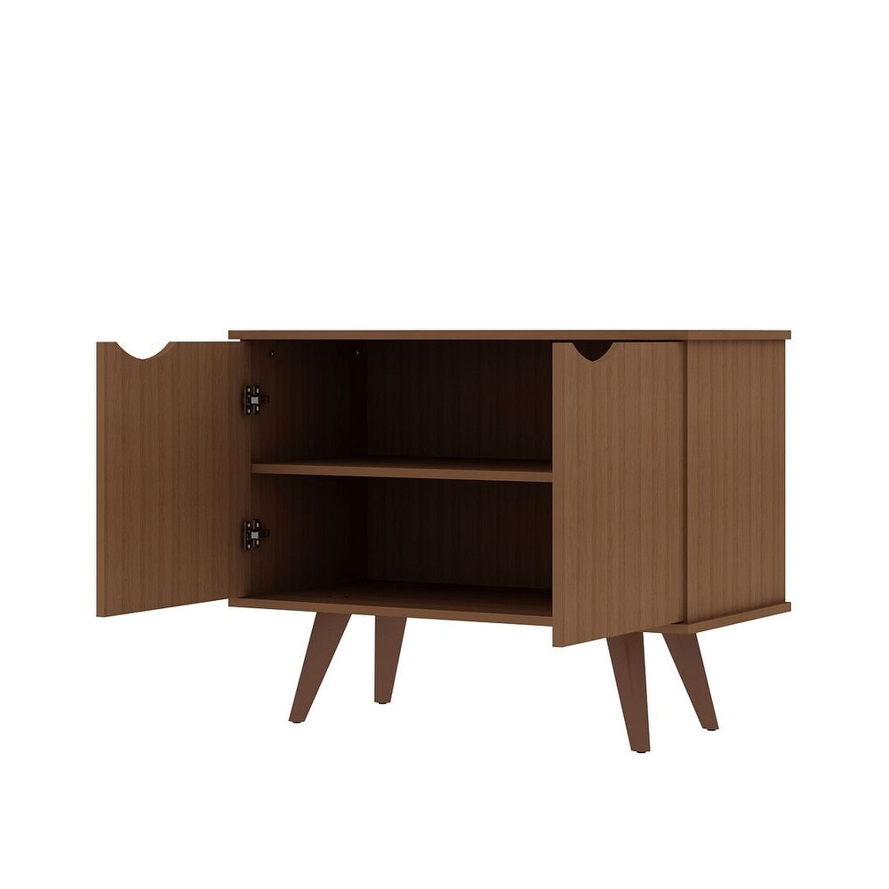 Manhattan Comfort Hampton 2 Shelf Accent Cabinet with Solid Wood