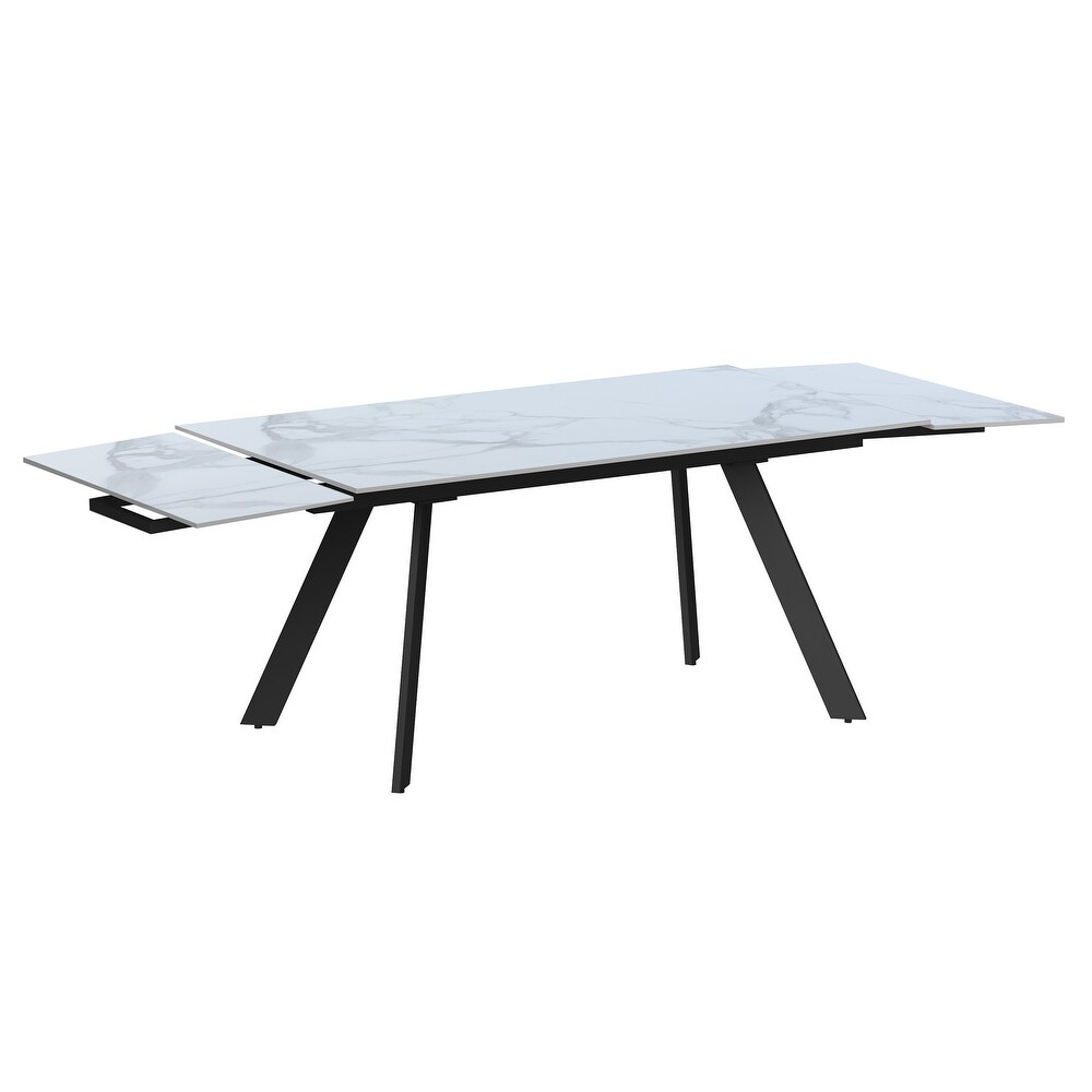 Somette Extendable Dining Table with Steel Four legged Base