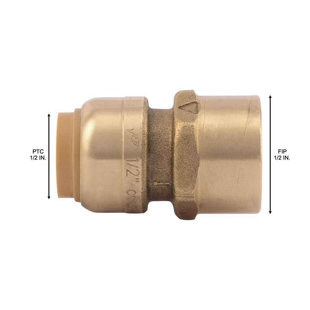 SharkBite 12 in. Push-to-Connect x FIP Brass Adapter Fitting U072LFA