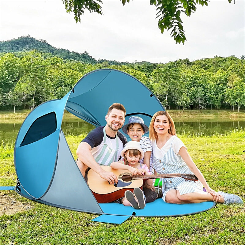 Pop Up Beach Tent Anti-UV UPF 50+ Portable Sun Shade Shelter