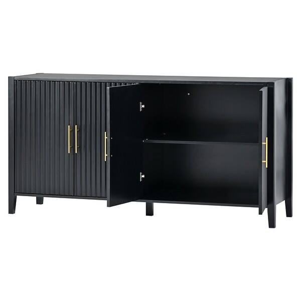 Accent Storage Cabinet Sideboard Wooden Cabinet with Metal Handles for Hallway， Entryway， Living Room， Bedroom