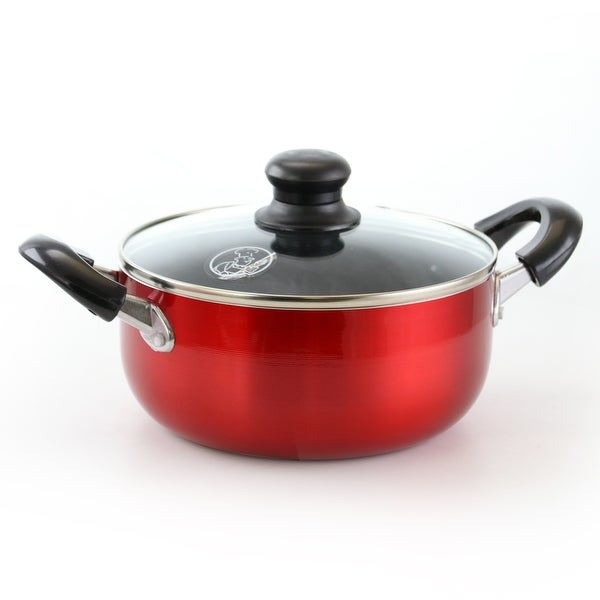 1.9 Liter Aluminum Dutch Oven with Lid in Ruby