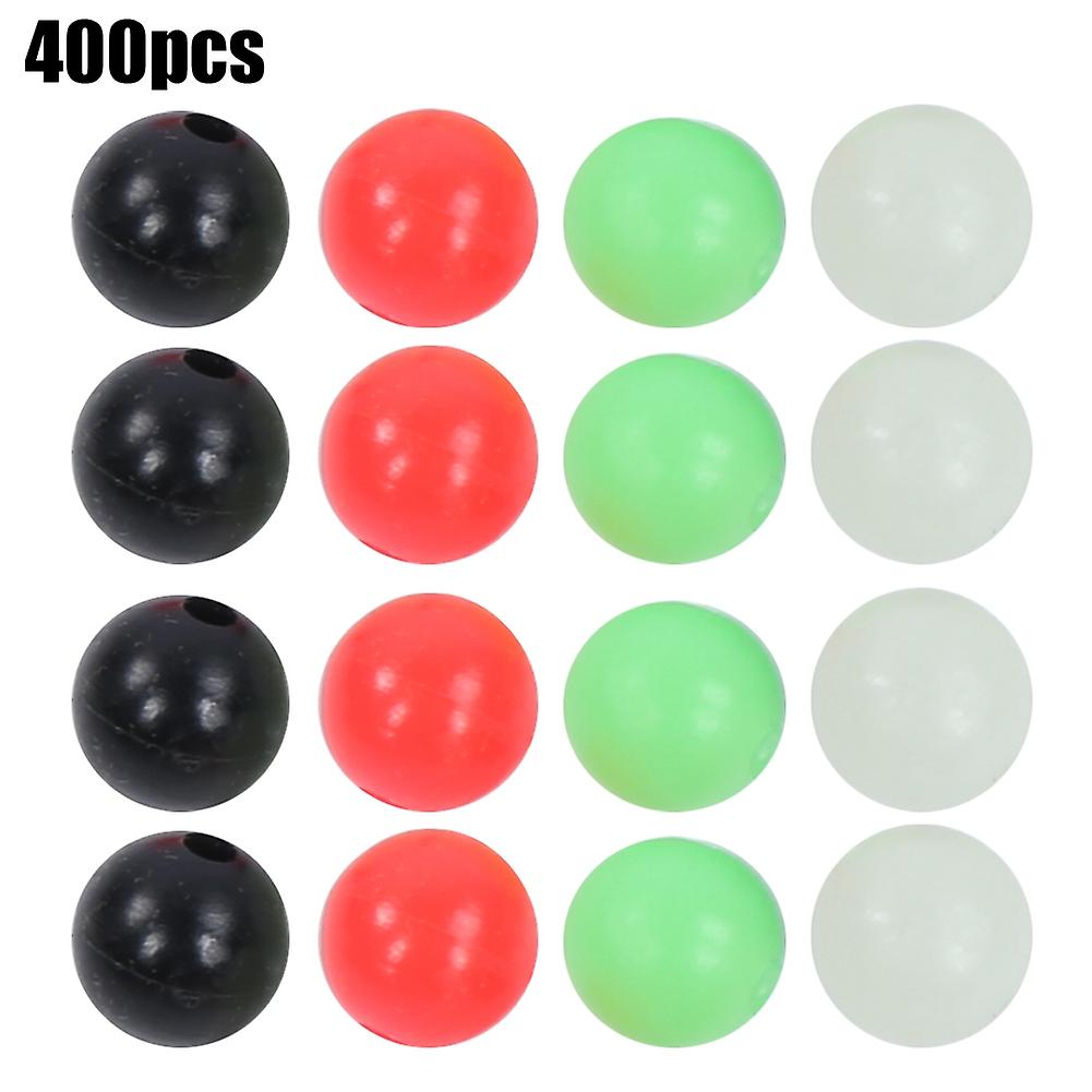 400pcs Rock Fishing Luminous Spacer Beads Colour Mixture Lure Soft Bait Accessory12mm