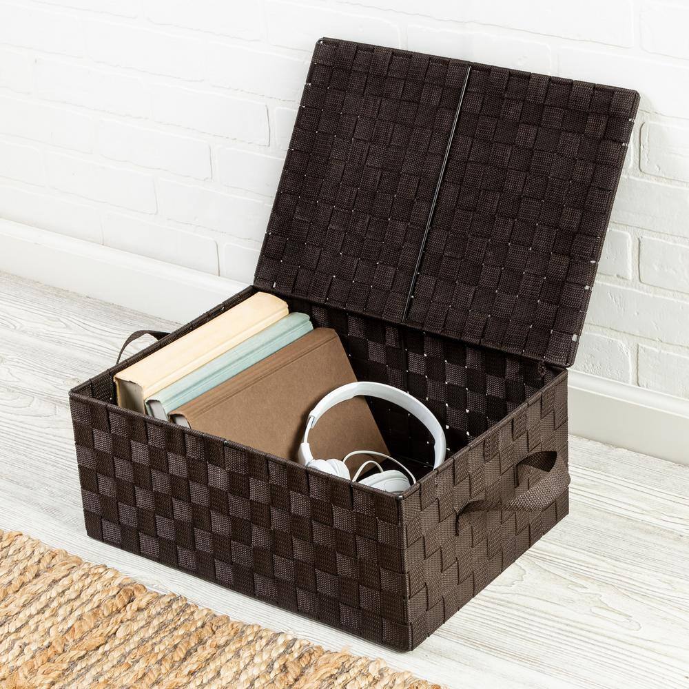 Honey-Can-Do 7 in. H x 17 in. W x 12 in. D Brown Fabric Cube Storage Bin OFC-03704