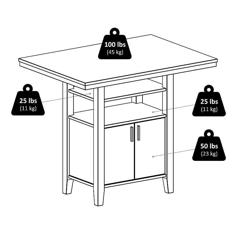 Winsome Albany 3-Piece High Table with Ladder Back Counter Stools Set