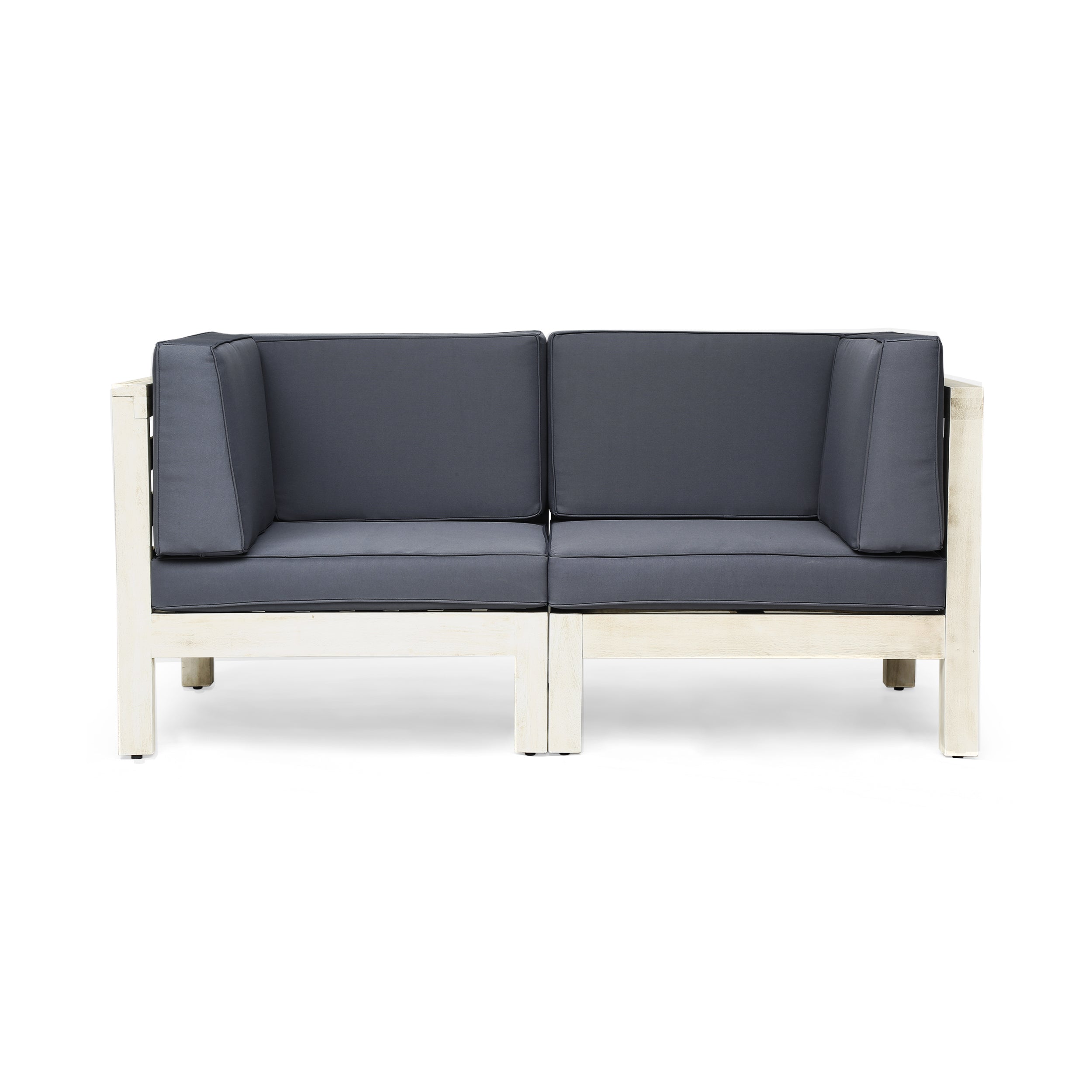 Brava Outdoor Modular Acacia Wood Loveseat with Cushions