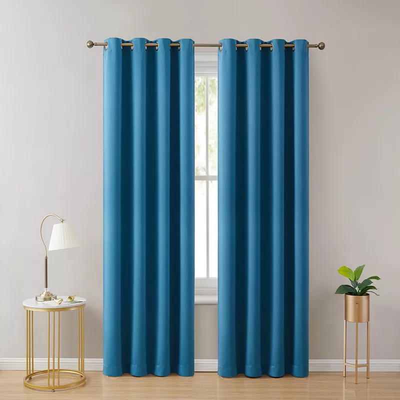 THD Lawrence 100% Blackout Grommet Window Curtain Panels Total Privacy and Energy Efficiency - Set of 2