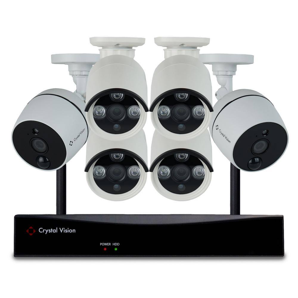 Crystal Vision 8-Channel Wireless 1080p Full HD 2MP 2TB Hard Drive Surveillance System with 2 Audio Cameras and 4 Standard Cameras CVT808N-2140C