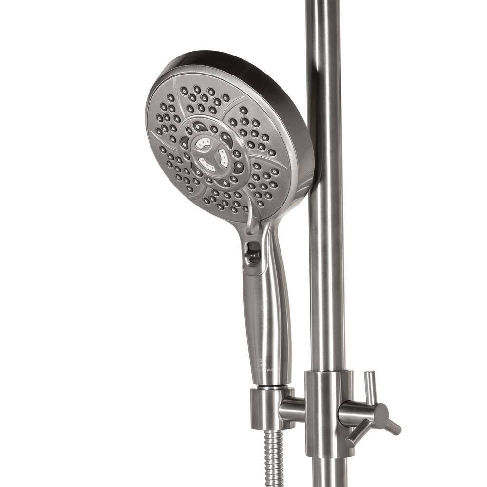 PULSE Showerspas AquarBar 5-Spray Multi-Function Wall Bar Shower Kit with Hand Shower in Brushed Nickel 7003-BN